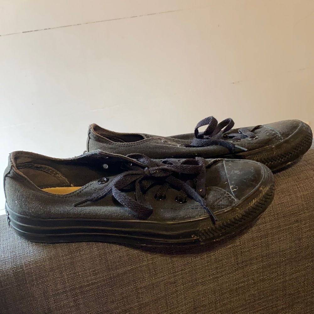 Converse black on black low tops